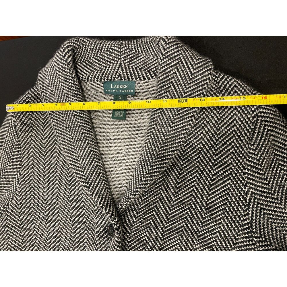 ~ Preppy Collegiate Sm Lauren Ralph Lauren Blazer Jacket Wool Tweed Chevron - Picture 15 of 16